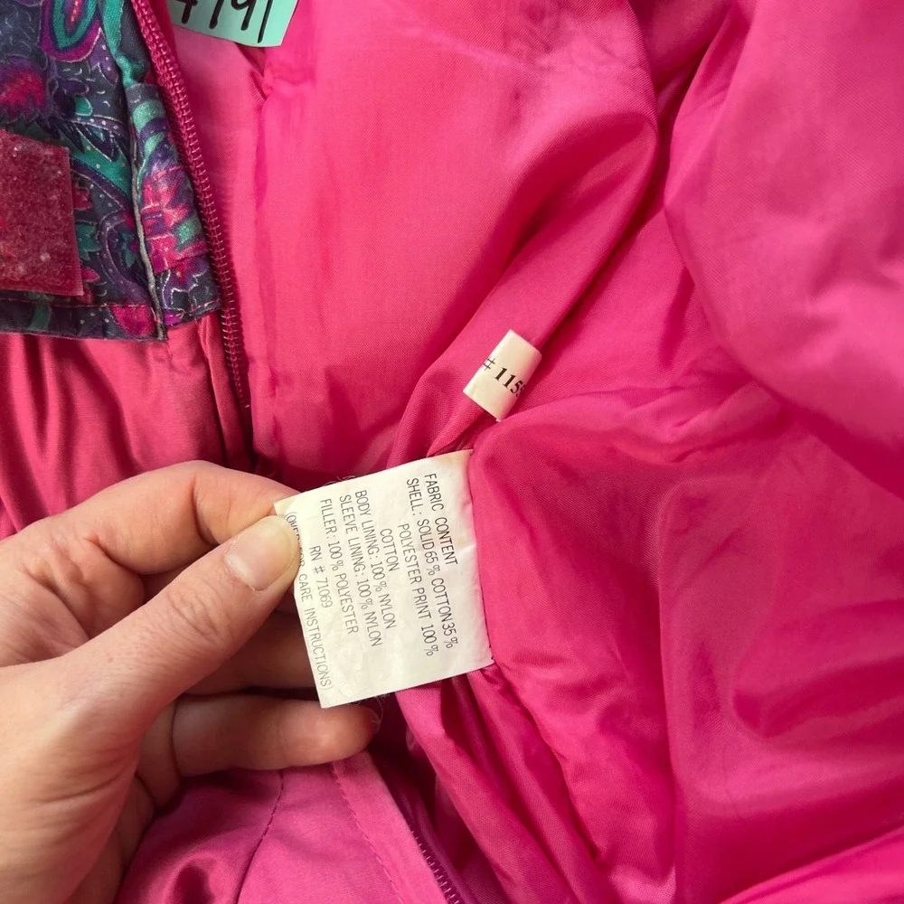 vtg‎ ski snow suit baby 6-9m pink one piece retro outdoor gorpcore 80s geometric